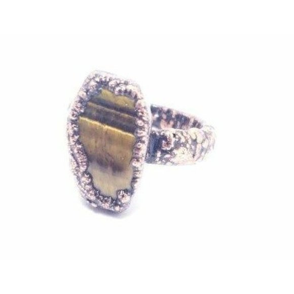 Coffin Tigers eye Ring size 5 - Picture 10 of 12